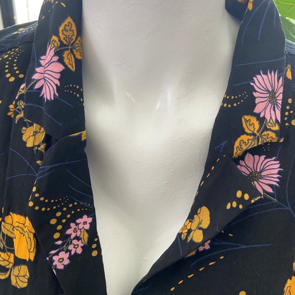 Long sleeve retro tie front crop top blouse Mod Cloth XL - Picture 5 of 6